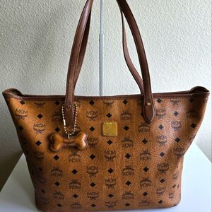 MCM Visetos Tote Bag Cognac